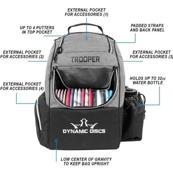 Trooper Disc Golf BackpackFrisbee Disc Golf Bag with 18+ Disc Capacity Bags